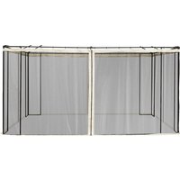 Outsunny Universal Mosquito Netting, Replacement Mesh Sidewall for Patio Gazebos & Canopy Tents, 352 x 207cm, Beige