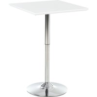 HOMCOM Bistrotisch Pub Bartisch höhenverstellbar quadratisch 60x60cm Stahl weiß 71-92cm für Küche oder Garten Aosom.de