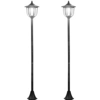 Outsunny Lot de 2 luminaires extérieurs lampadaire sur pied solaire lampadaire lanterne classique LED 60 Lm max. noir
