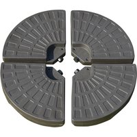 Outsunny 4-Piece Parasol Base Cantilever Offset Patio Umbrella Circular Base Stand w/Carry Handles, Water & Sand Filled Aosom UK