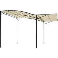 3 x 2.5 m Metal Pergola Wall Mounted Gazebo Door Canopy Party Garden Sunshade Extended Shelter Cream