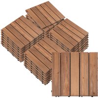 Outsunny Dalles terrasse - caillebotis - Lot de 27 pcs, Surface Max. 2,5 m²- emboîtables, Installation très Simple