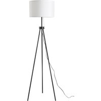 HOMCOM Stehlampe Moderne Standleuchte E27, Stahl & Polyester, Schwarz & Weiß, 37x37x152cm, stilvolle Beleuchtung für Wohnzimmer & Schlafzimmer Aosom.de