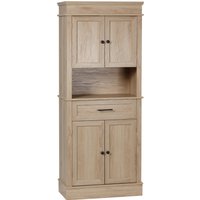 HOMCOM Buffet armoire de cuisine multi-rangements 2 placards 2 portes tiroir niche MDF panneaux particules E1 chêne clair Aosom France