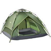 Outsunny Tente de camping tente pop up légère 2-3 pers. 2 grandes portes 210 x 210 x 140 cm fibre verre polyester Aosom France