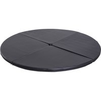HOMCOM Tapis de pole dance pliable pole dance mat Ø 150 cm épaisseur 5 cm revêtement plastique noir