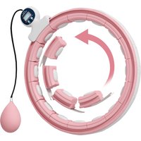 SPORTNOW Weighted Hula Hoop Smart Hula Hoop, Massage Hula Ring with 16 Detachable Knots, 360° Auto-Rotating Ball and Digital Counter Aosom UK