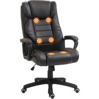 Vinsetto Fauteuil de bureau direction massant grand confort hauteur réglable fonction dossier à bascule revêtement synthétique brun