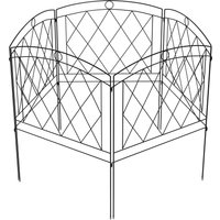 Outsunny Lot de 5 panneaux de clôture de jardin décoratives en métal, bordure de jardin, parterre de fleurs - dim. 305 x 80 cm