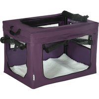 PawHut Portable Pet Carrier, Foldable Travel Bag for Small Dogs and Cats, Lightweight and Breathable, Purple Aosom UK