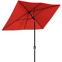 Outsunny Parasol Déporté Rouge 2x3m Inclinable à Manivelle en Polyester Résistant à l'Eau Aosom France