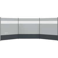 Outsunny Camping Windbreaker with Clear Windows, Carry Bag and Steel Poles, for Beach Caravan Campervan, 440 x 140cm, Grey Aosom UK