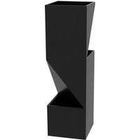 Outsunny Pot de fleurs Pots pour Plantes d'intérieur avec trous de drainage en métal dim. 30L x 30l x 100H cm noir