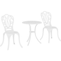 3 Piece Garden Bistro Set Cast Aluminium Outdoor Furniture Set Umbrella Hole Balcony Porch Patio