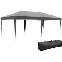 Pop Up Gazebo Double Roof Foldable Canopy Tent Height Adjustable Wedding Awning Canopy w Carrying Bag 6 m x 3 m x 2.7 m