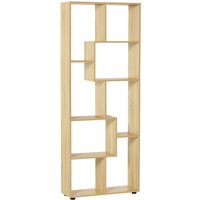 HOMCOM Bibliothèque étagère Zig zag Design Contemporain 70L x 24l x 178H cm Panneaux Particules Bois naturel