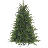 HOMCOM 5ft Artificial Christmas Tree with 1309 Tips, Metal Base, Realistic Hinged Xmas Tree for Home Office, Green Aosom UK