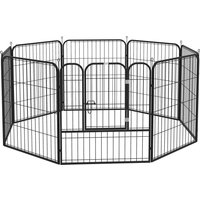 PawHut Enclos Modulable Acier Époxy avec Porte Verrouillable pour Petits Animaux 79x79cm Noir Aosom France