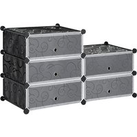HOMCOM Meuble de rangement à chaussures modulable 6 cubes rectangulaires empilables - noir