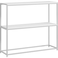 HOMCOM Tavolo Consolle da Ingresso con Ripiano Aperto, in Acciaio e Truciolato, 100x30x87 cm, Bianco Aosom