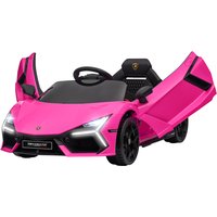 AIYAPLAY AIYAPLAY Kinder Elektroauto 12V Kinderauto mit 2,4G Fernbedienung, Musik, Elektrofahrzeug mit Leuchte, USB/MP3-Anschluss, Rückwärtsfunktion, bis 5 km/h, für Kinder 3-5 Jahre, Rosa Aosom