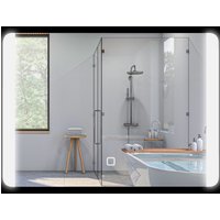 HOMCOM Miroir LED Rectangulaire Anti-Buée Luminosité Réglable Argent pour Salle de Bain 50x70cm Aosom France