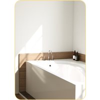 HOMCOM Miroir murale miroir salle de bain rectangulaire avec cadre en alliage d'aluminium or pour chambre, salon 50 x 70 cm