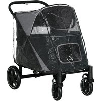 PawHut 4 Wheel Pet Stroller with Rain Cover for Medium and Large Dogs - Black Aosom UK