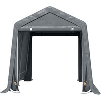 Outsunny Abri de jardin tente de stockage 2 portes zippées cadre métallique 280 x 240 x 240 cm gris foncé