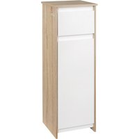 kleankin Meuble de salle de bain armoire de rangement avec 1 tiroir et 1 placard - 32,6 x 30 x 90 cm - aspect bois et blanc Aosom France