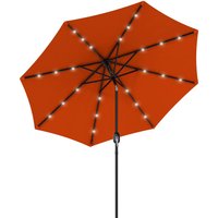 2.7m Outdoor Patio Garden Umbrella Parasol Tilt Crank 24 LEDs Lights