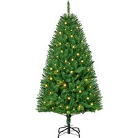 5ft Prelit Christmas Tree Artificial Tree Warm LED Light Holiday Home Xmas Decoration Green Aosom UK
