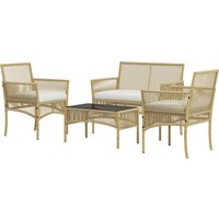 Outsunny Ensemble Salon de jardin 4 pièces canapé 2 places 2 fauteuils 1 table basse plateau verre trempé Aosom France