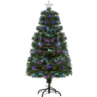 HOMCM 1.2m Tall Artificial Tree Fiber Optic Colorful LED Pre Lit Holiday Home Christmas Decoration Flash Mode Aosom UK