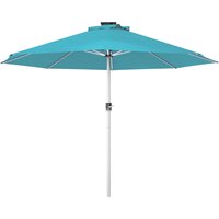 Waterproof LED Patio Umbrella Lighted Deck Umbrella 4 Lighting Modes Solar & USB Charging Aosom UK