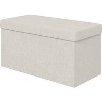 HOMCOM Banc de rangement pouf de rangement pliable bout de lit repose-pieds avec couvercle capitonnée 76L x 38l x 38H cm crème