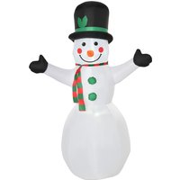 HOMCOM 1.8m Inflatable Snowman Decoration, Polyester-White