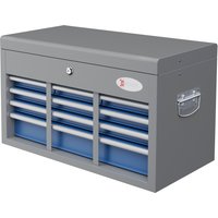 DURHAND Caisse boite à outils en métal avec 6 tiroirs et 1 plateau supérieur, verrouillable avec 2 clés fournies, 2 poignées