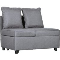 HOMCOM Banquette Lit 1 Place Dossier Inclinable 5 Positions Gris avec Coussins Confort Optimal Aosom France