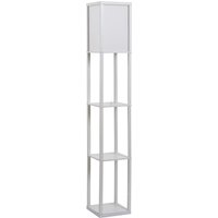 HOMCOM Lampada da Terra con 3 Mensole Integrate, Attacco E27 Potenza 40W, Arredamento Moderno in MDF, 26x26x160cm, Bianco Aosom