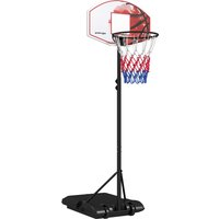 SPORTNOW Adjustable Basketball Stand Net System, with Wheels, Enlarged Base, PE, Backboard, 179-209cm | Aosom Ireland