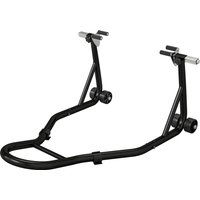 HOMCOM Support pour moto, béquille avant pour moto avec bras oscillant en U et en L, support universel pour atelier, noir