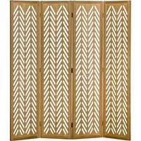 HOMCOM Paravent en bois ajouré séparateur de pièce closion intérieur pliable 4 panneaux en bois 160 x 170 cm naturel