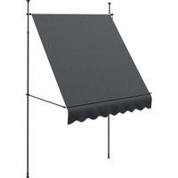 2 x 1.2m Retractable Awning Free Standing Patio Sun Shade Shelter UV Resistant Window Door Dark Grey Aosom UK