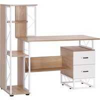 Read more about Homcom Office Table With Drawers & Shelves- Desk With Shelves- Pc Workstation For Home Office- Study Furniture- Wooden Aosom Uk