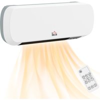HOMCOM 2000W PTC Wall Mounted Heater, 10-49°C Temperature Range with three Modes, Timer, White Aosom UK