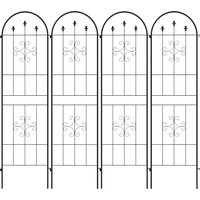 Outsunny Lot de 4 treillis de jardin support pour plantes grimpantes en acier 50 x 180 cm noir