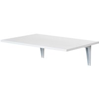 HOMCOM Tavolino a Muro Pieghevole Salvaspazio in MDF e Telaio in Metallo, per Studio Cucina Salotto, Bianco, 60x40x20cm Aosom