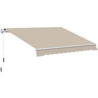 Outsunny Store banne Store balcon manuel rétractable alu. polyester imperméabilisé haute densité 4 x 2,5 m beige Aosom France