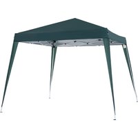 Outsunny Tonnelle barnum de jardin pop-up pliant 2,4 x 2,4 m acier polyester anti UV avec sac de transport vert foncé